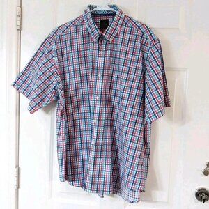 Tailorbyrd Collection Men's XXL Colorful Plaid Short Sleeve Button Up Shirt